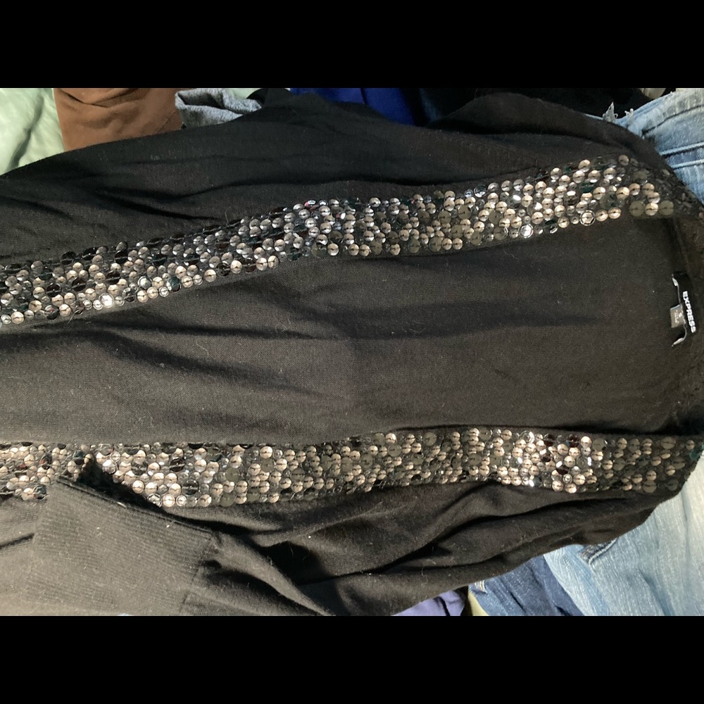 Express size small black open light sweater